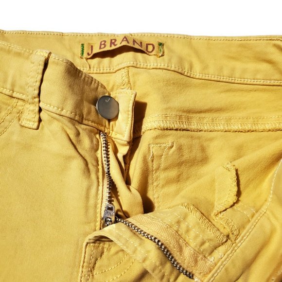J Brand Women's Skinny Leg 811K120 Mid Rise Jeans in Pale Yellow, Size 25 - Picture 7 of 12